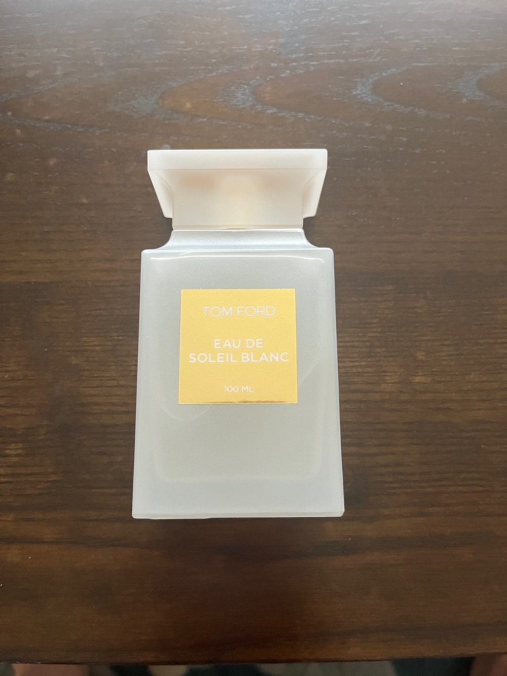 Tom Ford Frosted White Bottle with Yellow Label